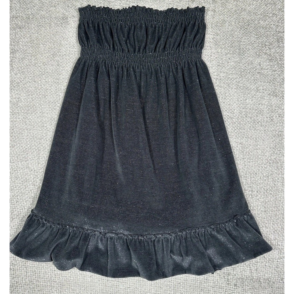 OP Ocean Pacific Dress Large 11/13 Black Velour Swim Cover‎ Up Y2K Babydoll